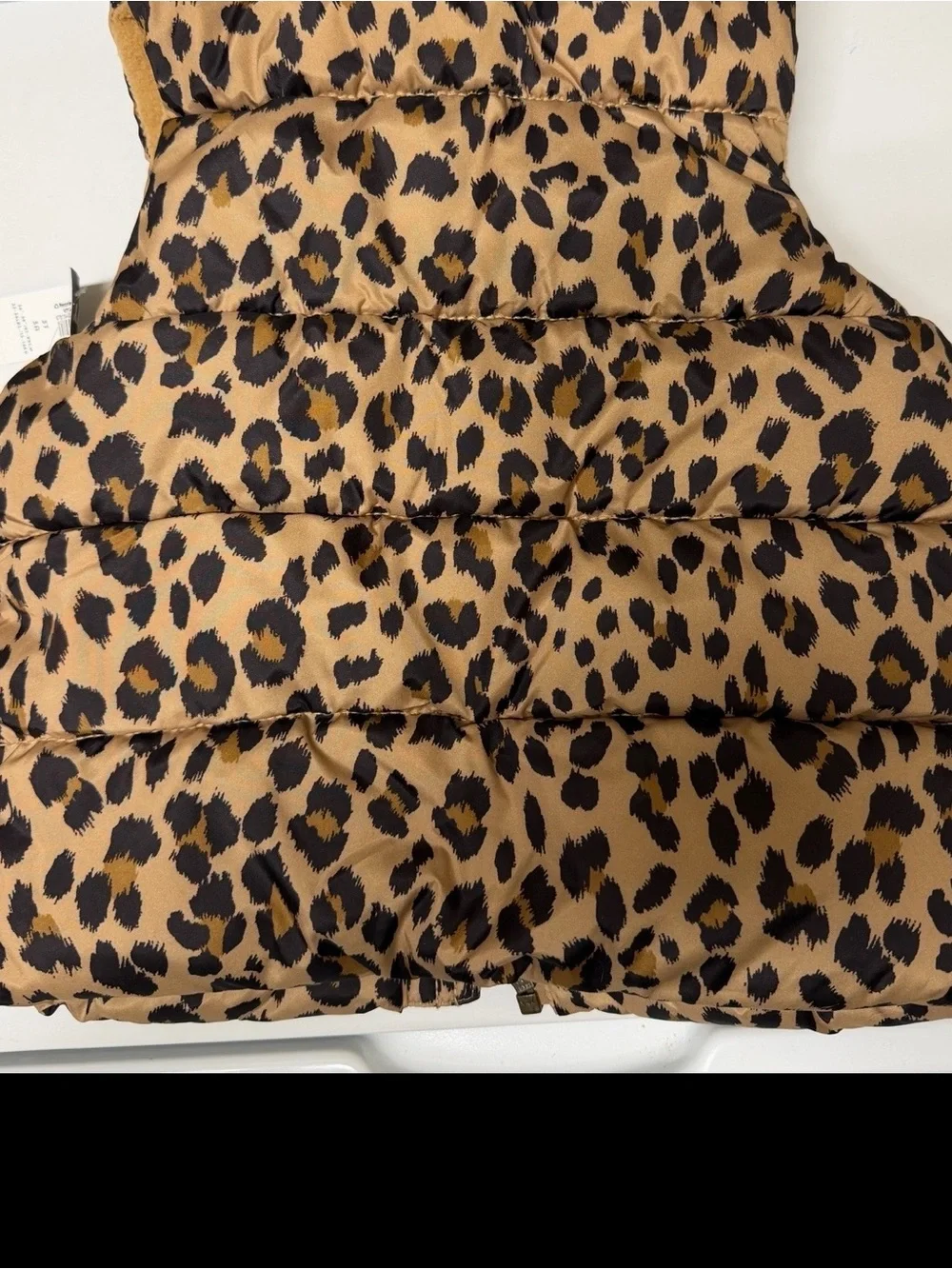 Old Navy Leopard Print Puffer Vest - Tan & Black, Girls Size 3T, NEW with tags